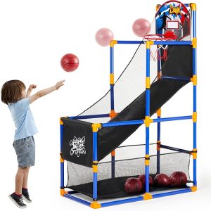 16 Arcade Basketball Game Set – Includes 4 Balls & Hoop